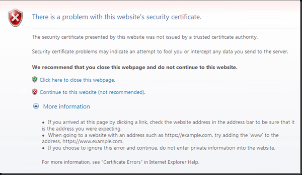 outlook 2016 invalid certificate when sending email