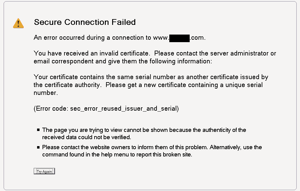 firefox developer edition connection not secure