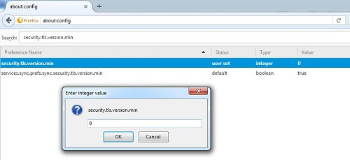 Update Integer Value in security.tls.version.min