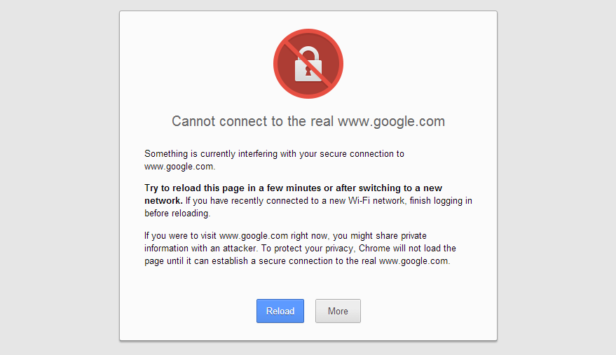 invalid server certificate chrome solution