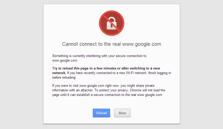 SSL Certificate Error on Google Chrome