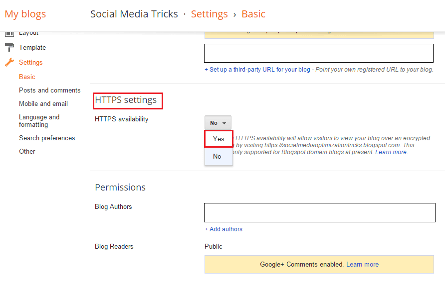 HTTPS on Blogger.com