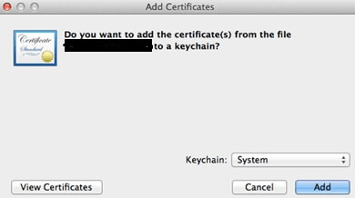 Add Certificate Screen OS X Server