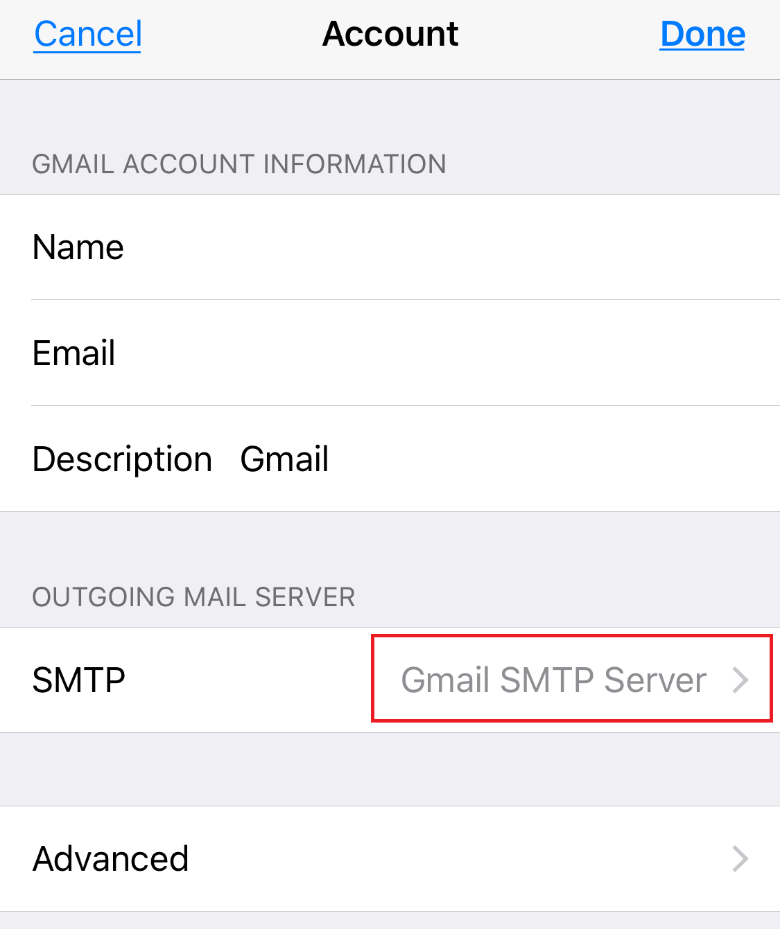 enable ssl on iphone - click smtp server
