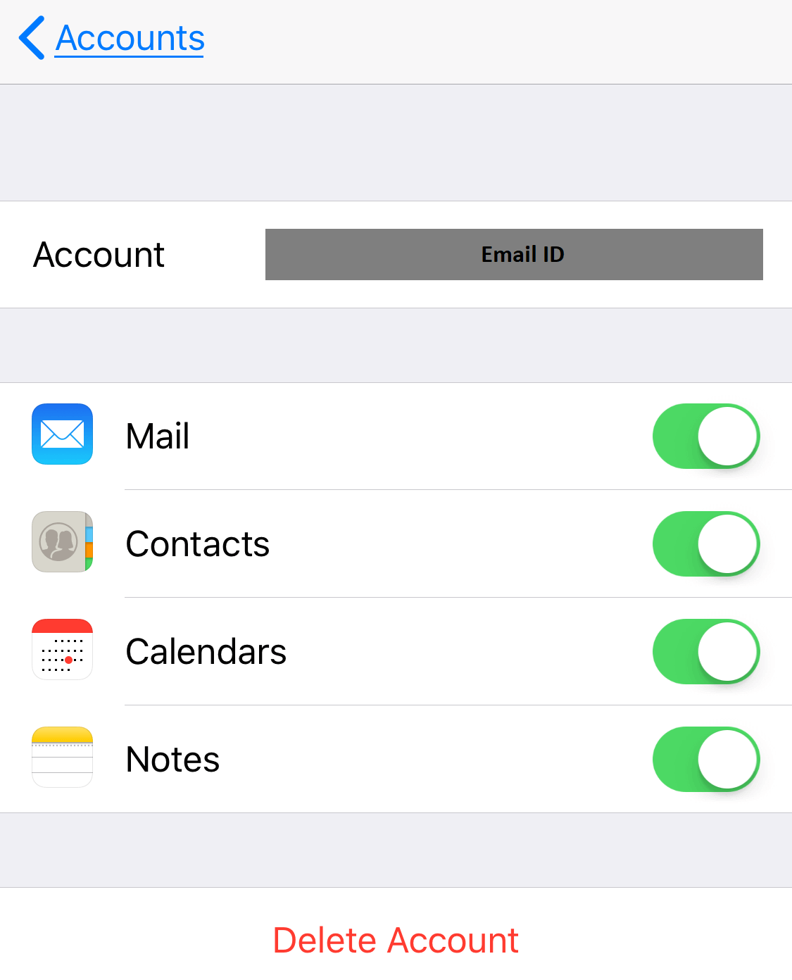 enable ssl on iphone - select email id