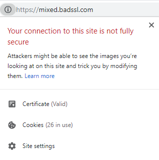 Mixed Content Warning HTTPS Example