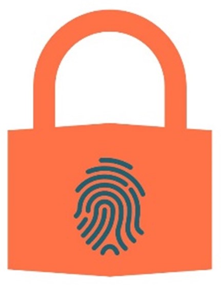 How does 2 factor authentication work? An illustrative graphic of a padlock with an inheritance factor illustrated as a fingerprint that's stamped on a padlock