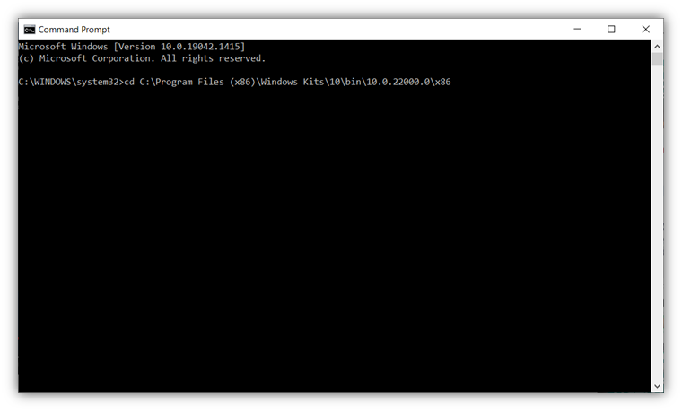 A screenshot of the Windows Command Prompt 