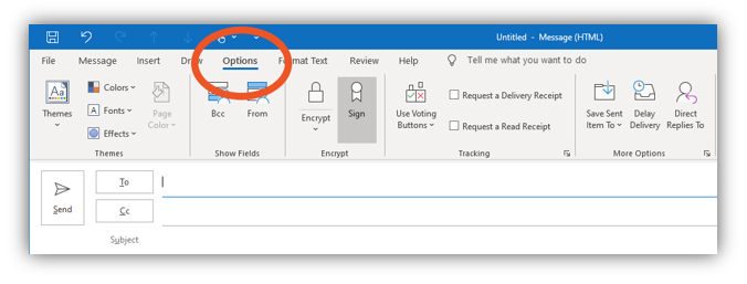 how to encrypt email elements in Outlook