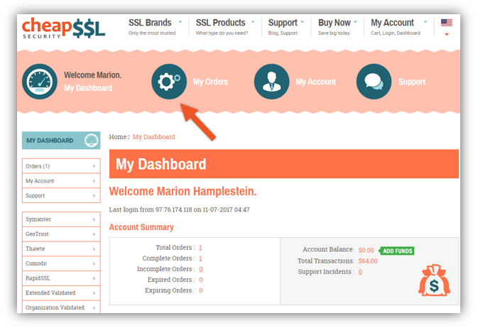 Graphic: Reissue SSL certificate process step 2