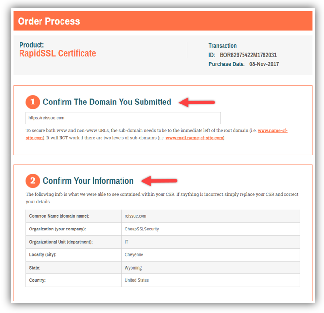 Graphic: Reissue SSL certificate process step 7