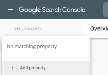 google search console add property