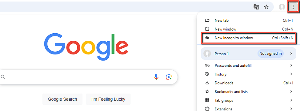 Try accessing the website in Incognito mode