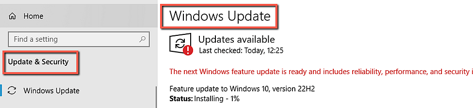 Check for Windows updates